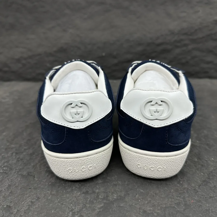 Lido Series Sneaker Blue Velvet with Buckle Detail