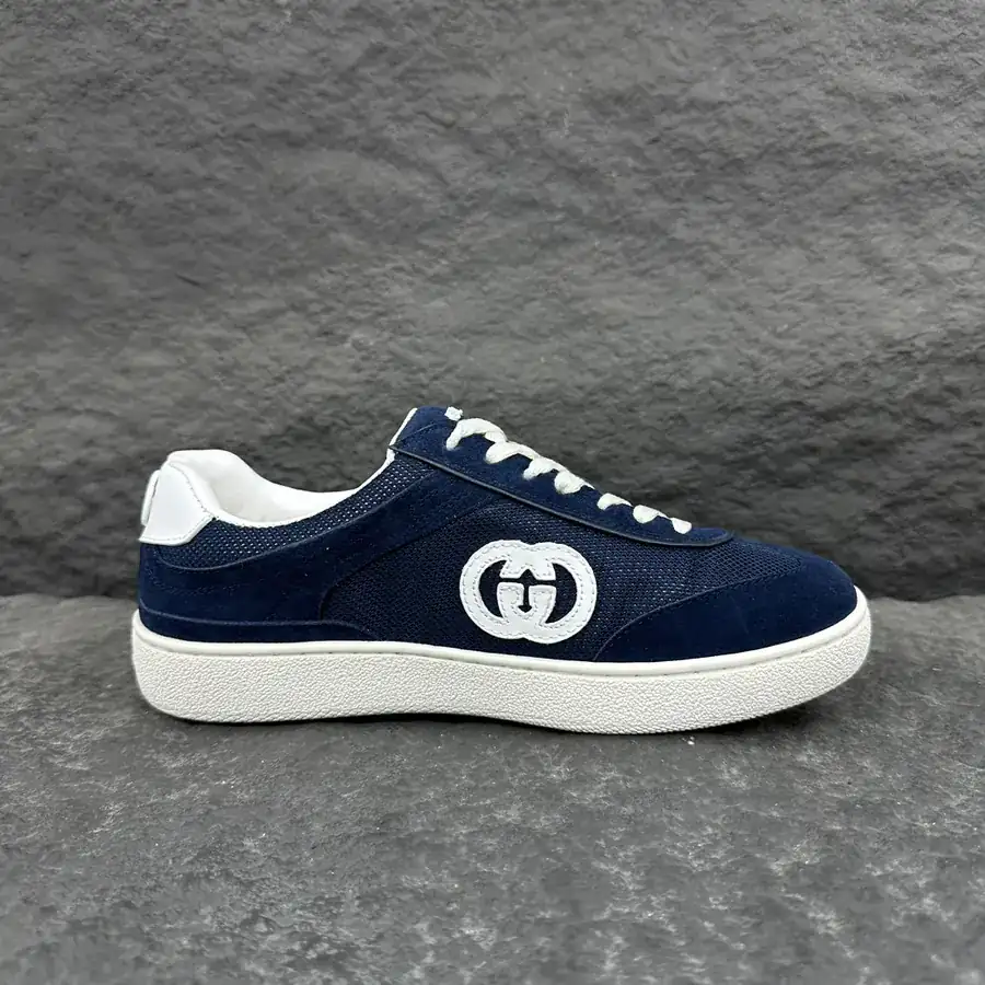 Lido Series Sneaker Blue Velvet with Buckle Detail