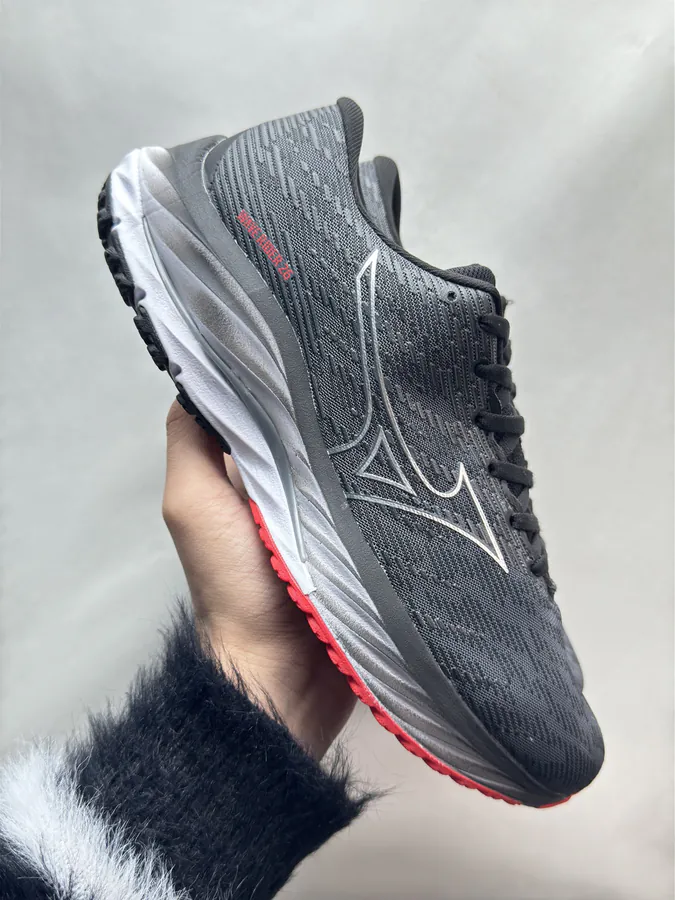 Mizuno Wave Rider 26 Black Red Running Shoes