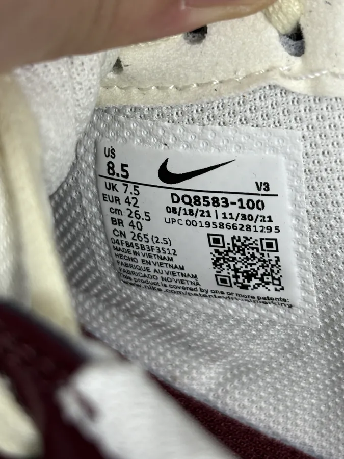 Nike Air Force 1 Low Classic Series, Wine Red Patent Leather
