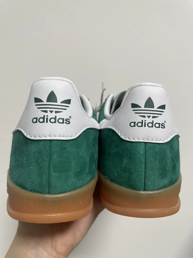 Adi Samba Gazelle Training Shoes in Grained Green