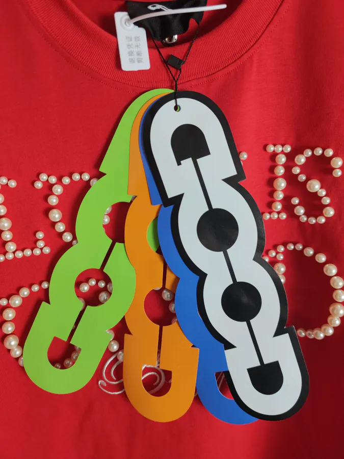 GOODBRAND Summer Short Sleeve Pearl Embellishment & Lettering