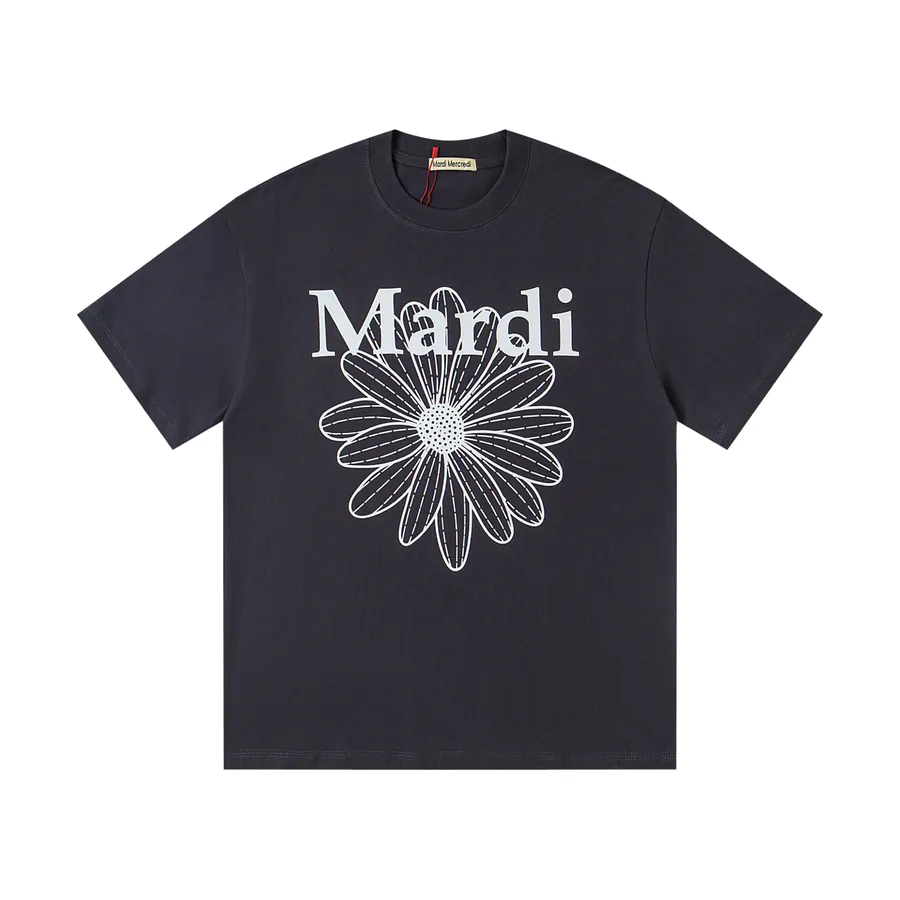 Mardi Mercredi Classic Daisy Print Round Neck Short Sleeve T Shirt