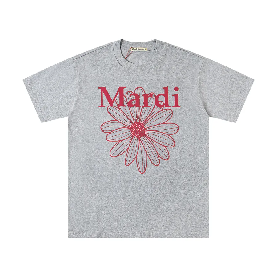 Mardi Mercredi Classic Daisy Print Round Neck Short Sleeve T Shirt