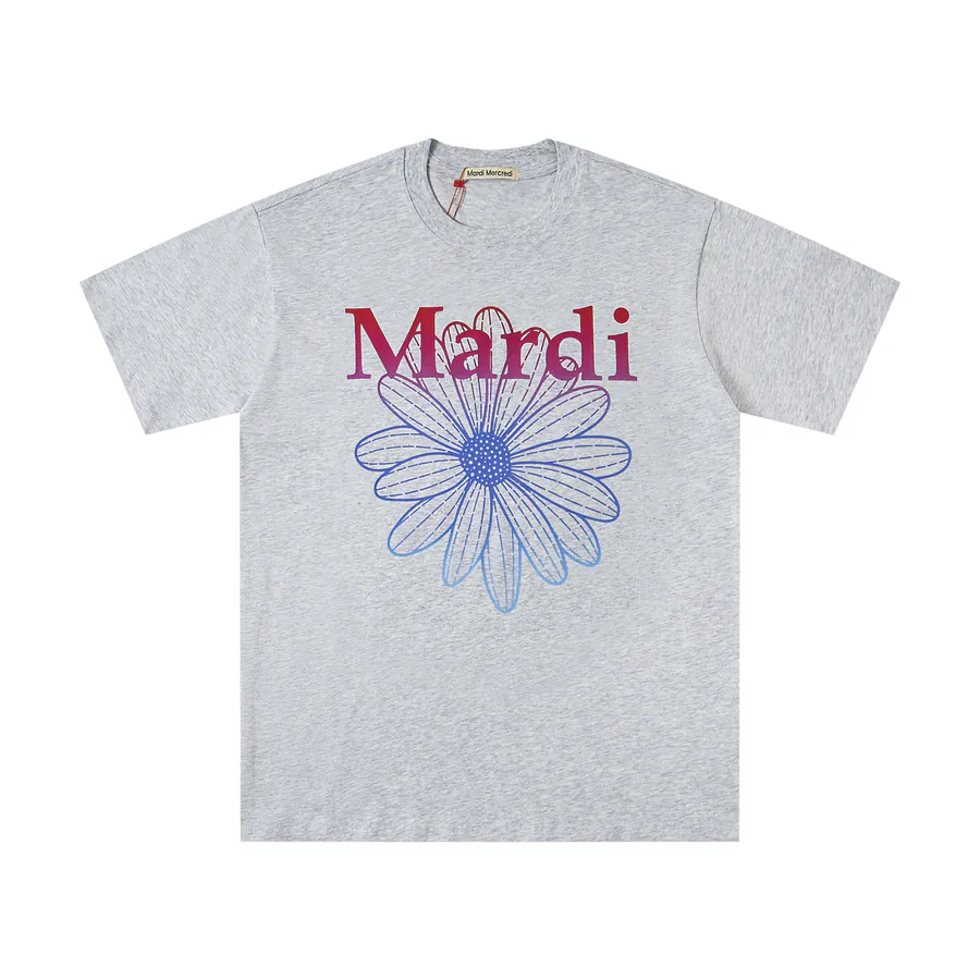 Mardi Mercredi Classic Daisy Print Round Neck Short Sleeve T Shirt
