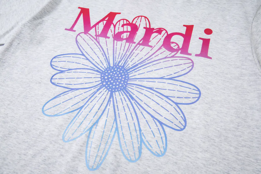 Mardi Mercredi Classic Daisy Print Round Neck Short Sleeve T Shirt