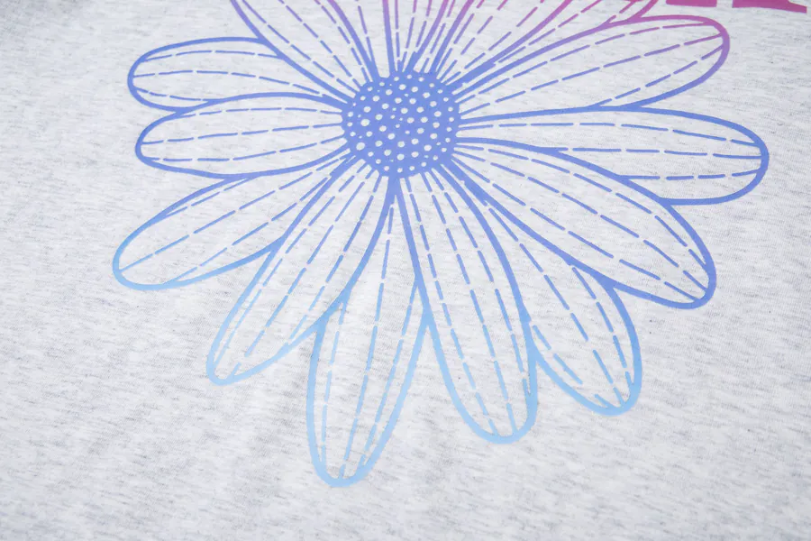 Mardi Mercredi Classic Daisy Print Round Neck Short Sleeve T Shirt
