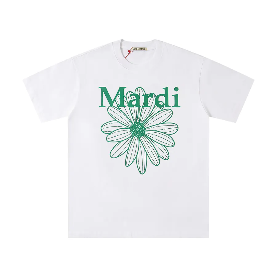 Mardi Mercredi Classic Daisy Print Round Neck Short Sleeve T Shirt