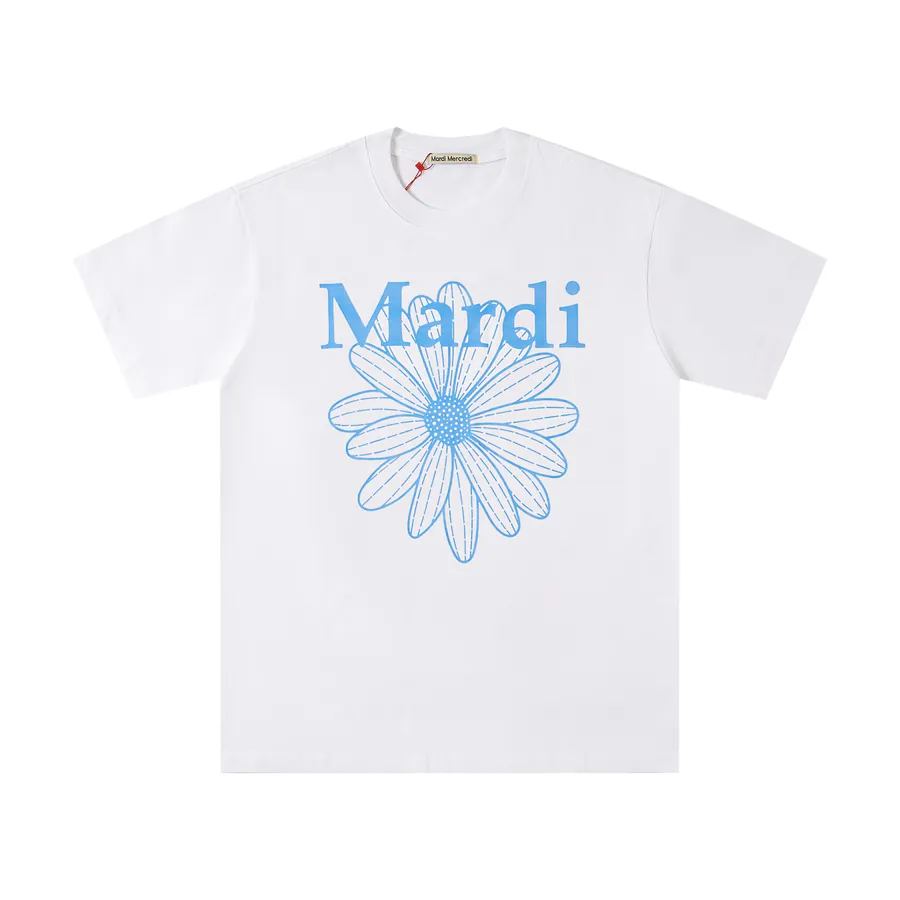 Mardi Mercredi Classic Daisy Print Round Neck Short Sleeve T Shirt