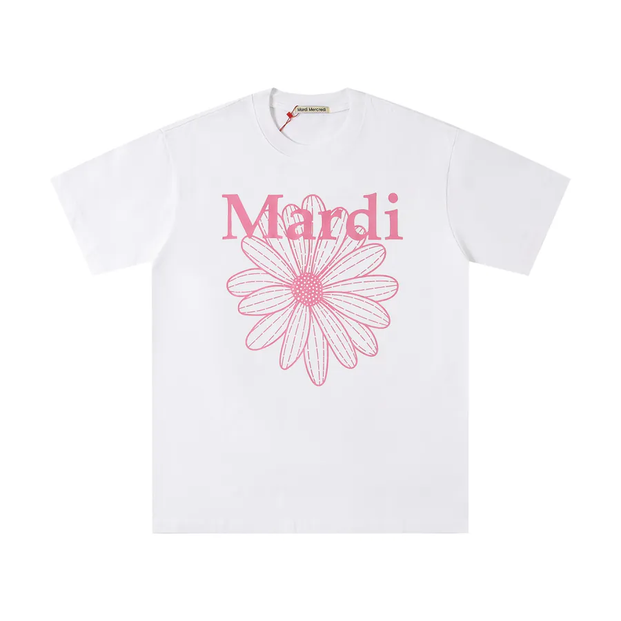 Mardi Mercredi Classic Daisy Print Round Neck Short Sleeve T Shirt