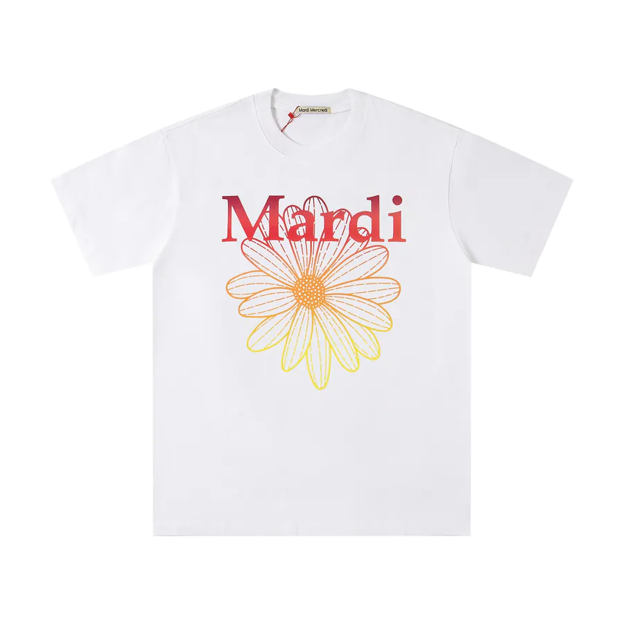 Mardi Mercredi Classic Daisy Print Round Neck Short Sleeve T Shirt