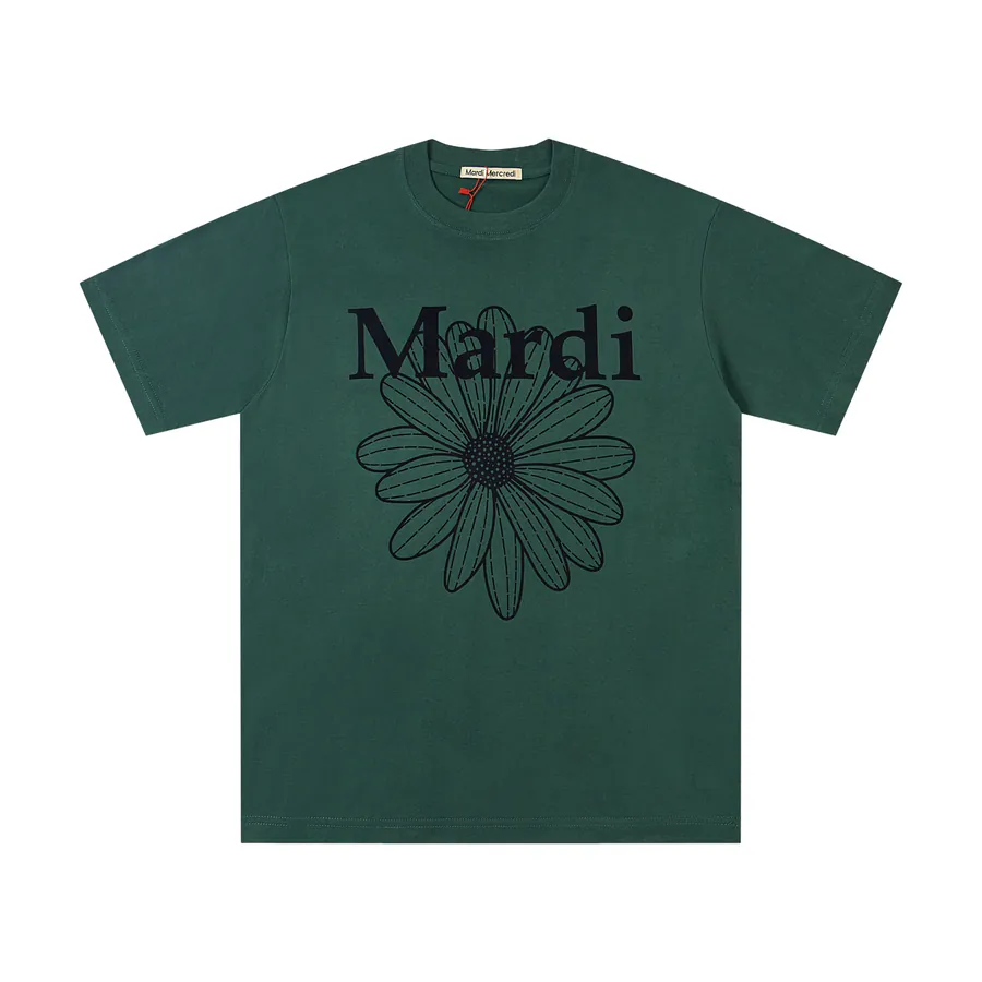 Mardi Mercredi Classic Daisy Print Round Neck Short Sleeve T Shirt