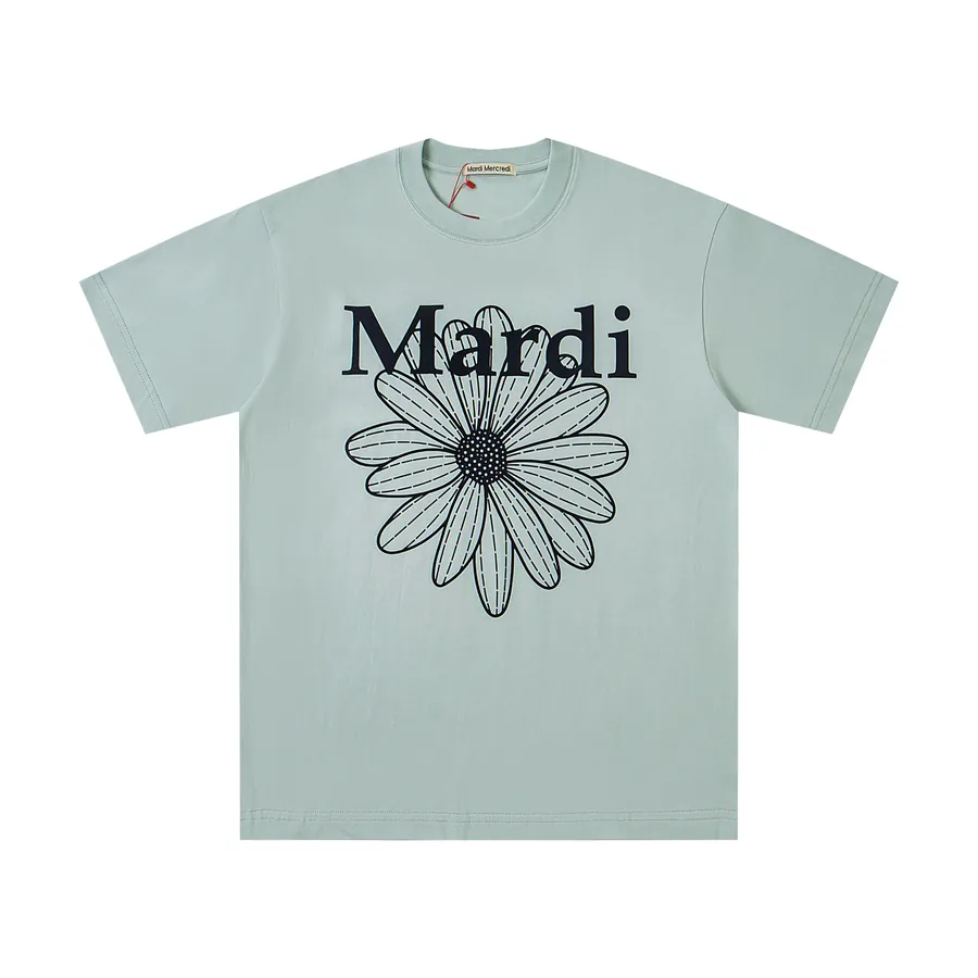 Mardi Mercredi Classic Daisy Print Round Neck Short Sleeve T shirt