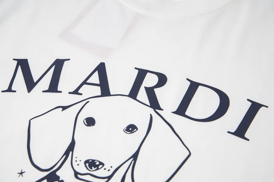 Mardi Mercredi Pearl Puppy Series Round Neck Short Sleeve T Shirt