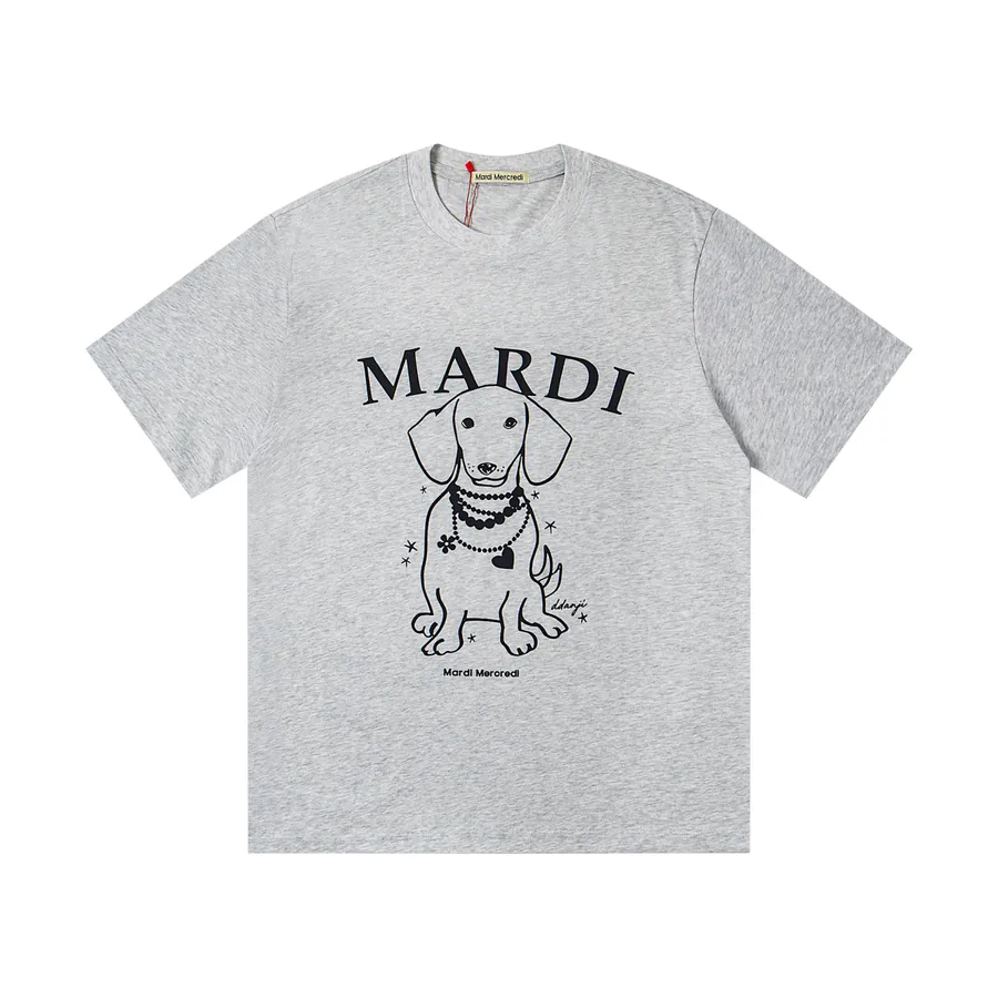 Mardi Mercredi Pearl Pup Series Round Neck Short Sleeve T Shirt