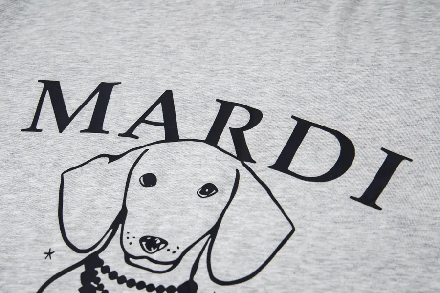 Mardi Mercredi Pearl Pup Series Round Neck Short Sleeve T Shirt