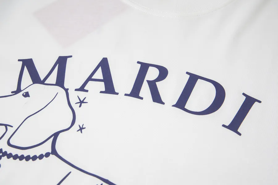 Mardi Mercredi Side Line Puppy Series Round Neck Short Sleeve T Shirt