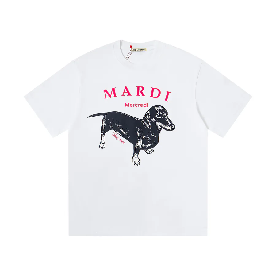 Mardi Mercredi Classic Pug Series Loose Round Neck Short Sleeve T Shirt