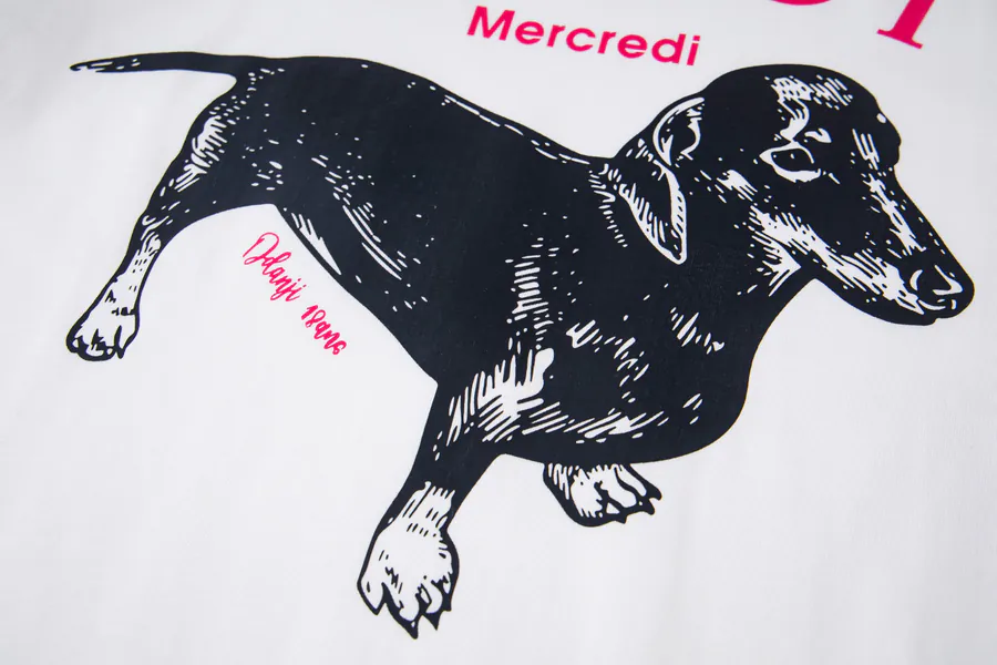 Mardi Mercredi Classic Pug Series Loose Round Neck Short Sleeve T Shirt