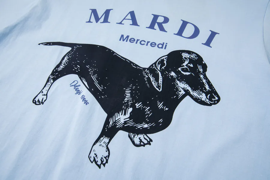 Mardi Mercredi Classic Pug Series Round Neck Short Sleeve T Shirt