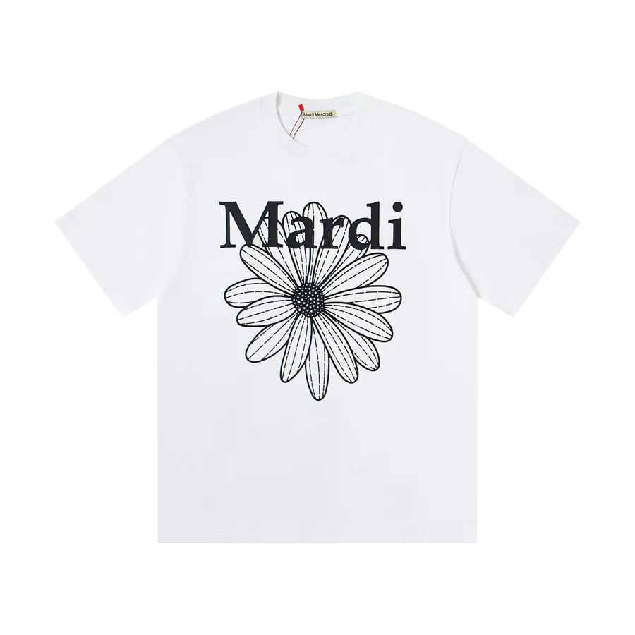 Mardi Mercredi Classic Daisy Print Round Neck Short Sleeve T Shirt