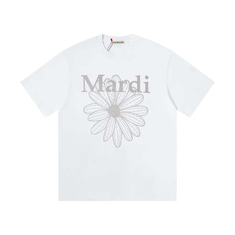 Mardi Mercredi Classic Daisy Print Round Neck Short Sleeve T Shirt