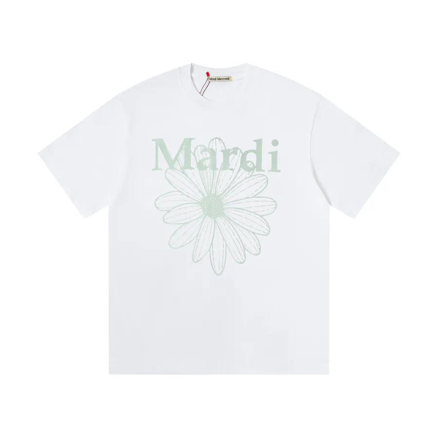 Mardi Mercredi Classic Daisy Print Round Neck Short Sleeve T Shirt