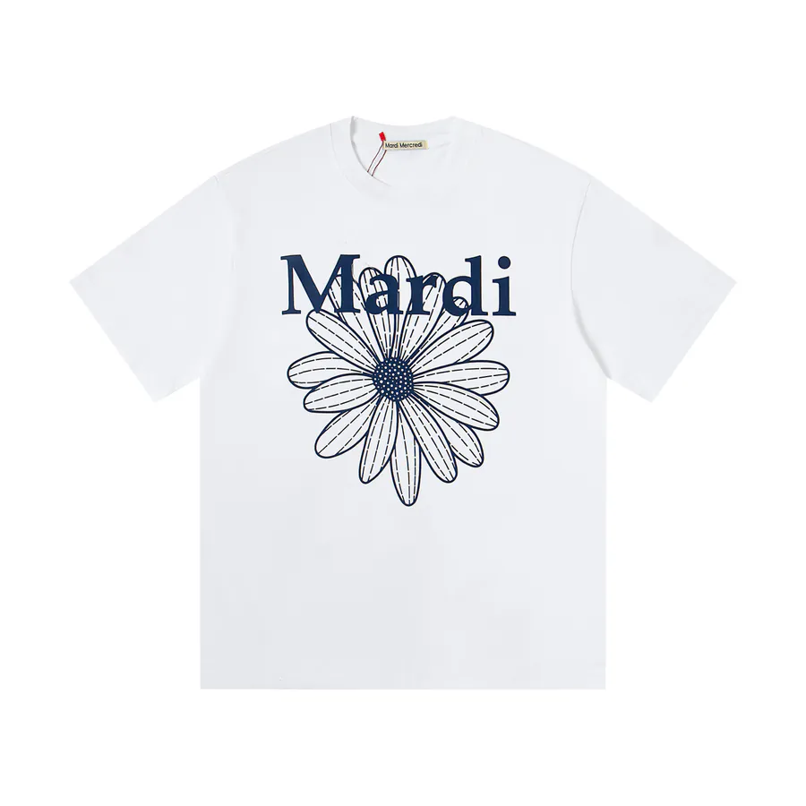 Mardi Mercredi Classic Daisy Print Round Neck Short Sleeve T Shirt