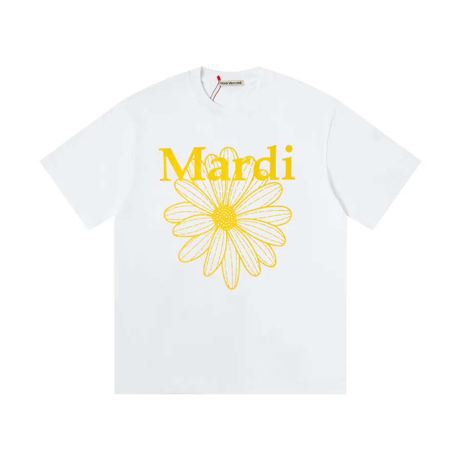 Mardi Mercredi Classic Daisy Print Round Neck Short Sleeve T Shirt