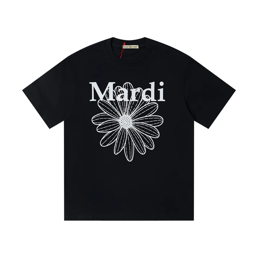 Mardi Mercredi Classic Daisy Print Round Neck Short Sleeve T Shirt