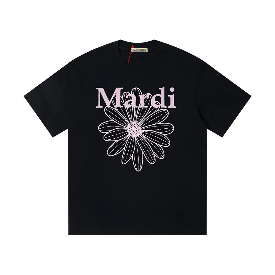 Mardi Mercredi Classic Daisy Print Round Neck Short Sleeve T Shirt