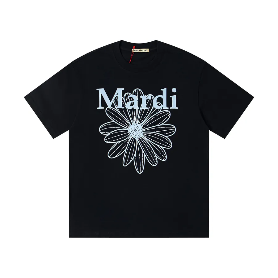 Mardi Mercredi Classic Daisy Print Round Neck Short Sleeve T Shirt