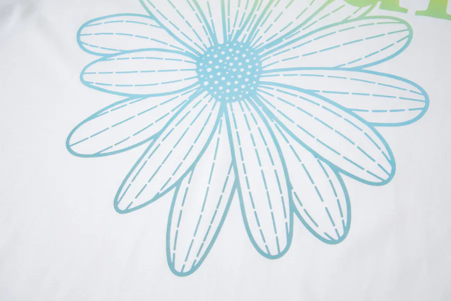 Mardi Mercredi Classic Daisy Print Round Neck Short Sleeve T Shirt