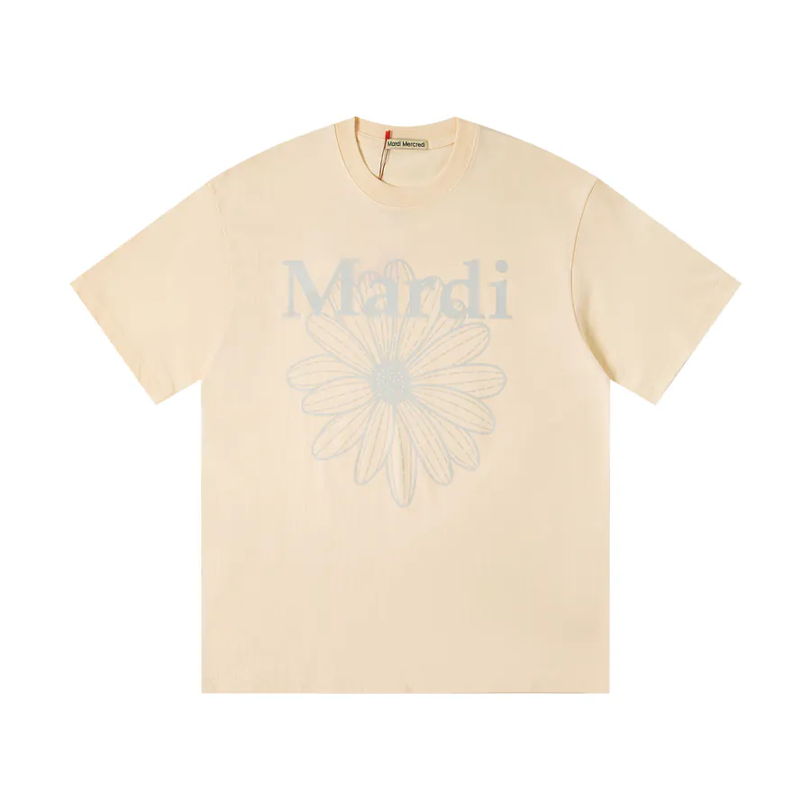 Mardi Mercredi Classic Daisy Print Round Neck Short Sleeve T Shirt