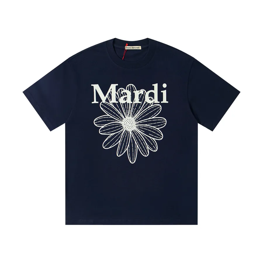 Mardi Mercredi Classic Daisy Print Round Neck Short Sleeve T Shirt