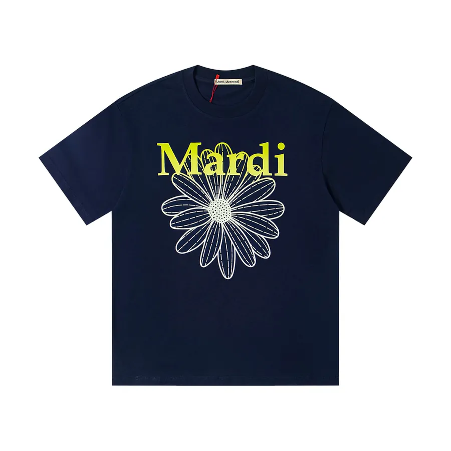 Mardi Mercredi Classic Daisy Print Round Neck Short Sleeve T Shirt
