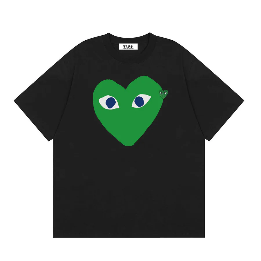 Green Heart Love Print T Shirt with Small Logo Limited Edition