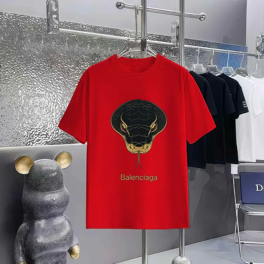 Balenciaga Limited Edition Paris Print Round Neck Short Sleeve T Shirt
