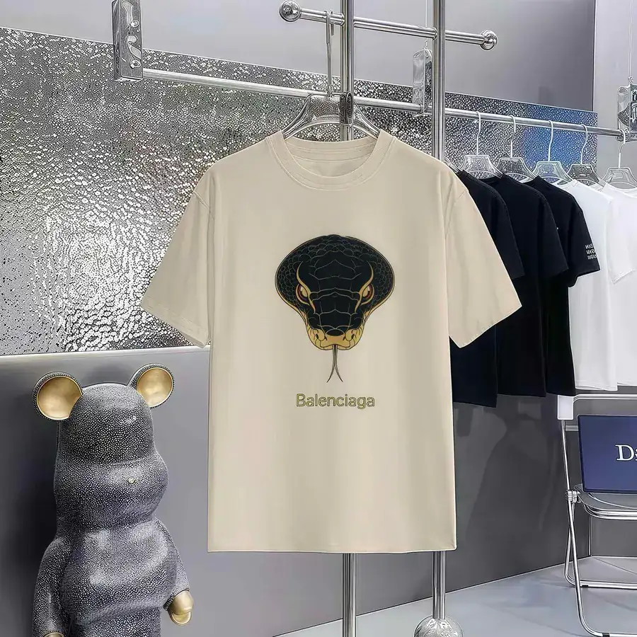 Balenciaga Limited Edition Paris Print Round Neck Short Sleeve T Shirt