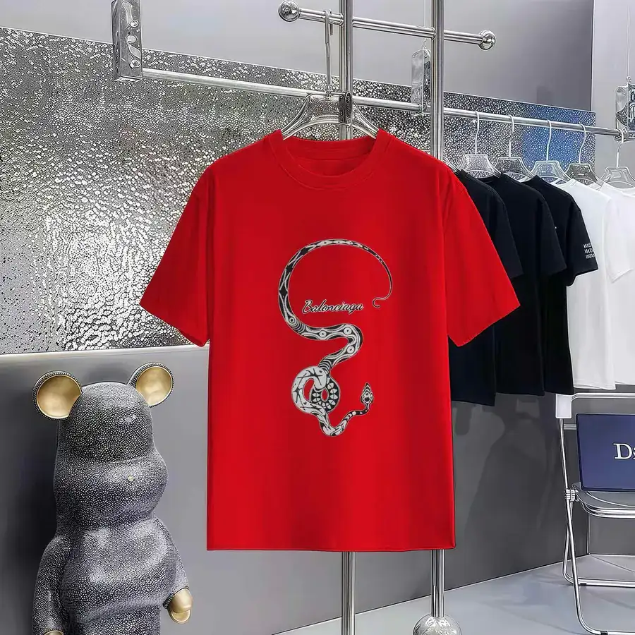 Balenciaga Limited Edition Parisian Print Round Neck Short Sleeve T Shirt
