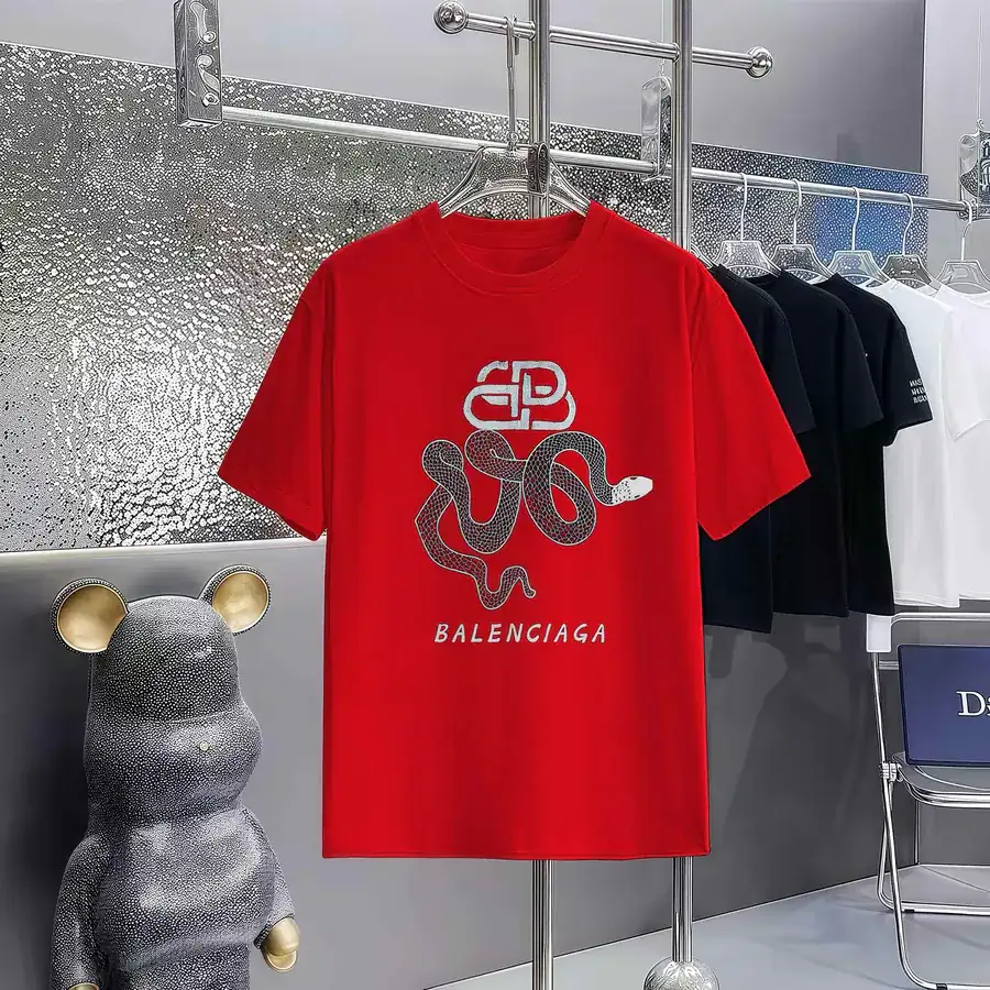 Balenciaga Limited Edition Paris Print Round Neck Short Sleeve T Shirt