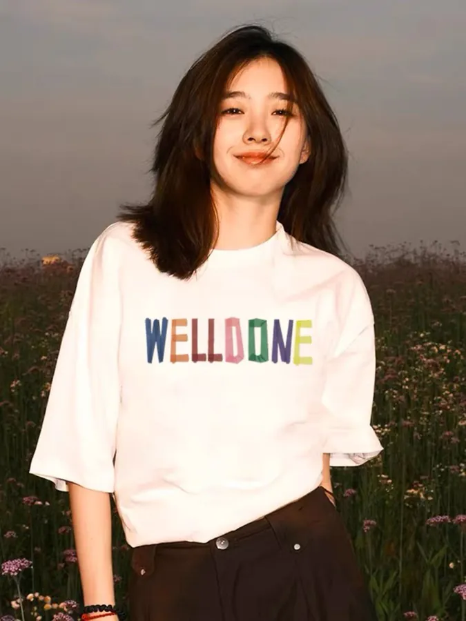 WE11DONE 25ss New Color Letter Print Short Sleeve