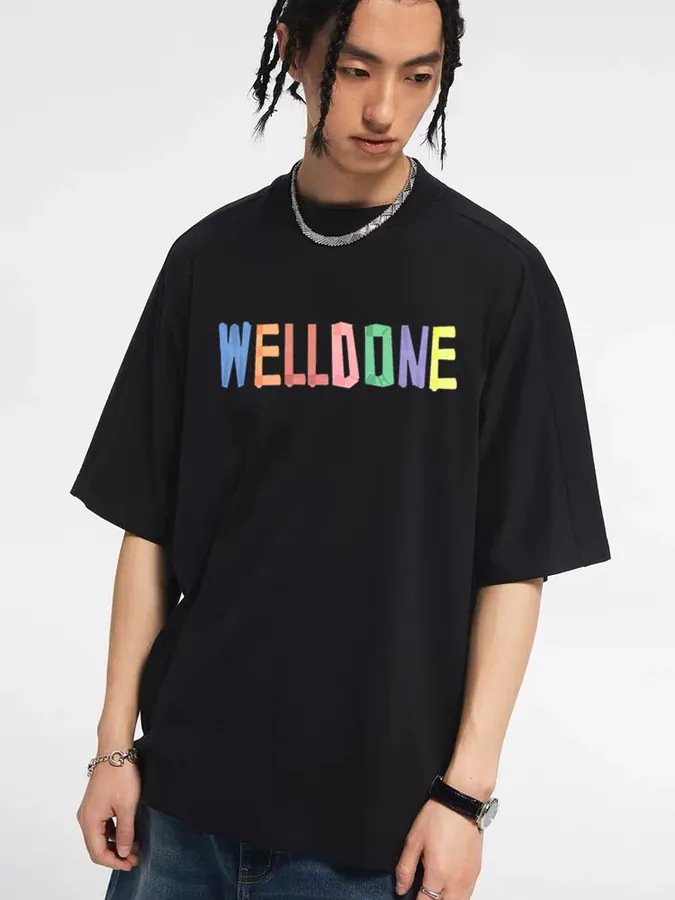WE11DONE 25ss New Color Letter Print Short Sleeve