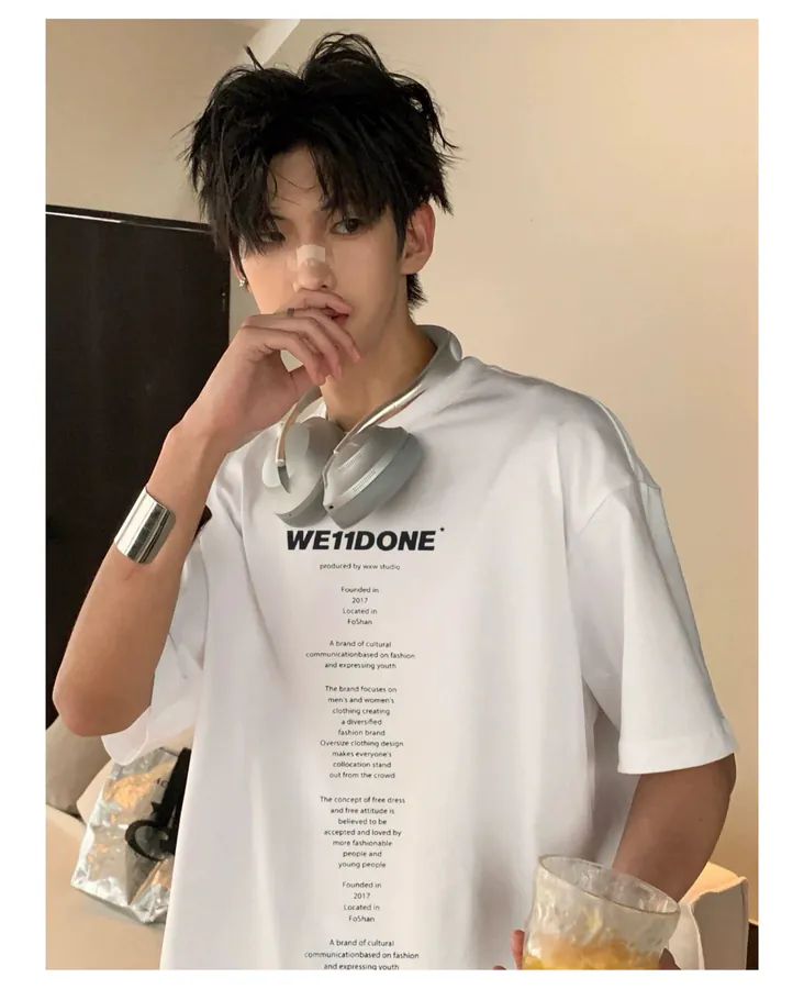 WE11DONE 25ss New Letter Print Short Sleeve for Men and Women