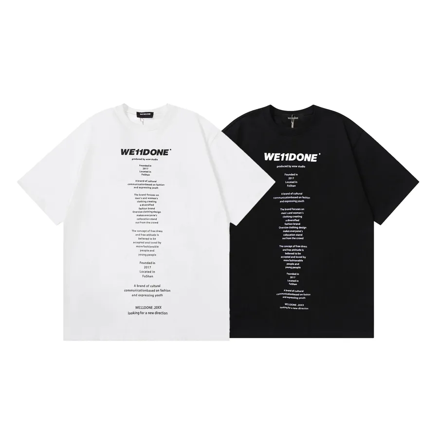 WE11DONE 25ss New Letter Print Short Sleeve for Men and Women