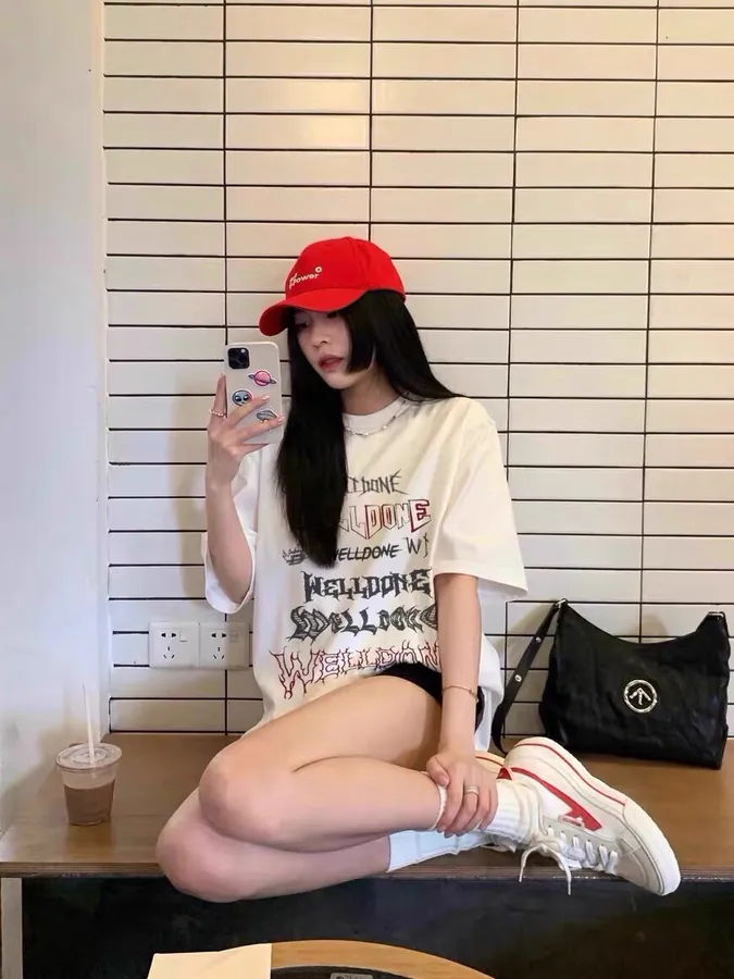 WE11DONE 25ss New Streetwear American Style Logo Print Short Sleeve