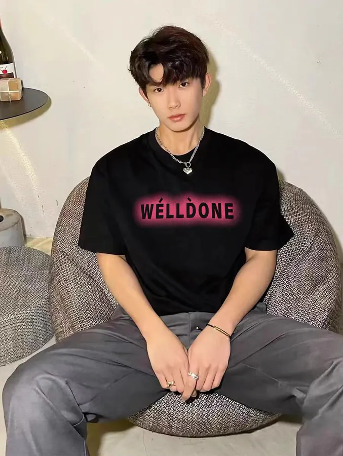 WE11DONE 25ss New Pink Letter Print T恤