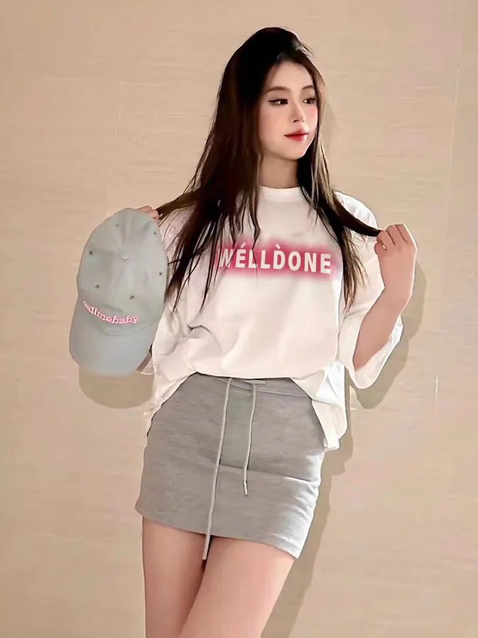 WE11DONE 25ss New Pink Letter Print T恤