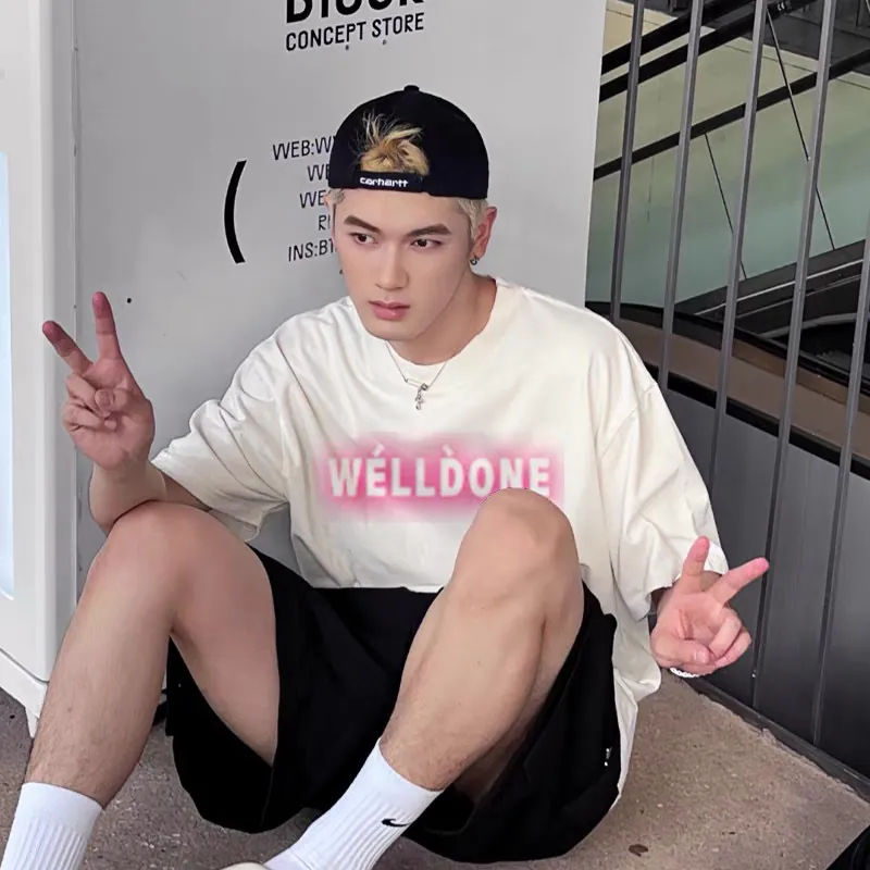 WE11DONE 25ss New Pink Letter Print T恤