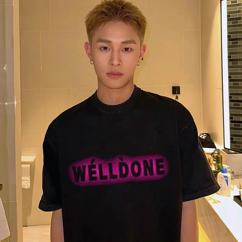 WE11DONE 25ss New Pink Letter Print T恤